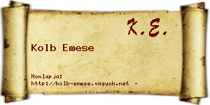 Kolb Emese névjegykártya